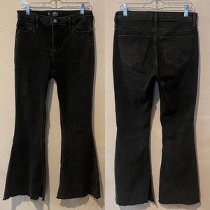 Hollister Women’s High Rise Flare Jeans Soft Stretch Black Size 9 R